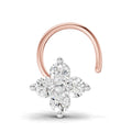 0.1 Carat Lab Grown Diamond Round Shape Cluster Nosepin | 14K Rose Gold (Wire)