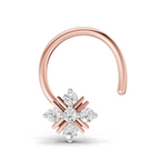 0.06 Carat Lab Grown Diamond Round Shape Starlet Nosepin | 14K Rose Gold (Wire)
