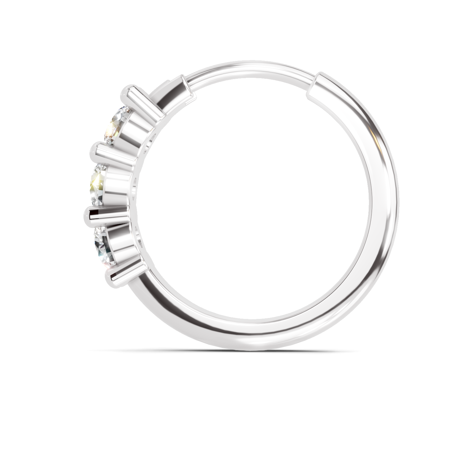 0.11 Carat Lab Grown Diamond Trio Stone Nosepin | 14K White Gold (Screw)