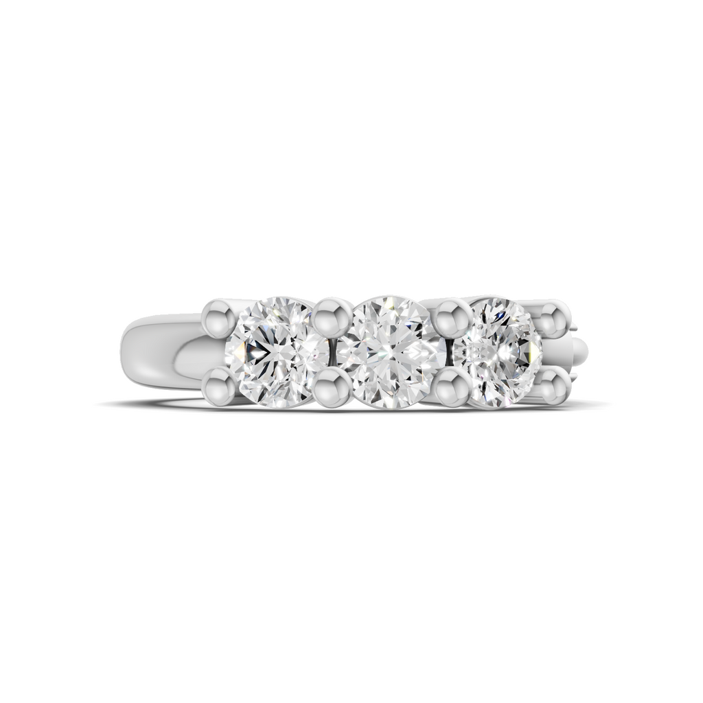 0.11 Carat Lab Grown Diamond Trio Stone Nosepin | 14K White Gold (Screw)