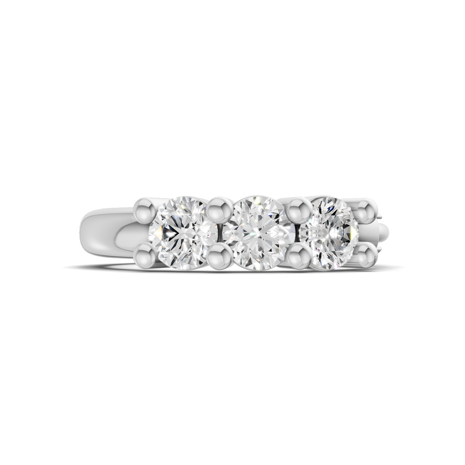 0.11 Carat Lab Grown Diamond Trio Stone Nosepin | 14K White Gold (Screw)