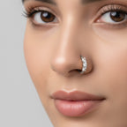 0.11 Carat Lab Grown Diamond Trio Stone Nosepin | 14K White Gold (Screw)