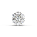 0.11 Ct Floral Stud Round Shape Nose Pin | 14K White Gold