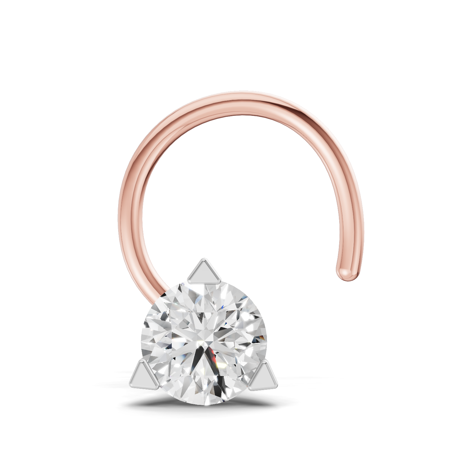 0.23 Carat Lab Grown Diamond Solitaire Nosepin | 14K Rose Gold (Wire)