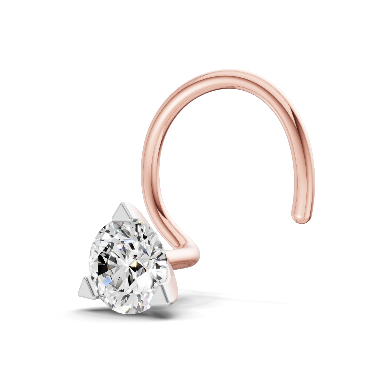 0.23 Carat Lab Grown Diamond Solitaire Nosepin | 14K Rose Gold (Wire)