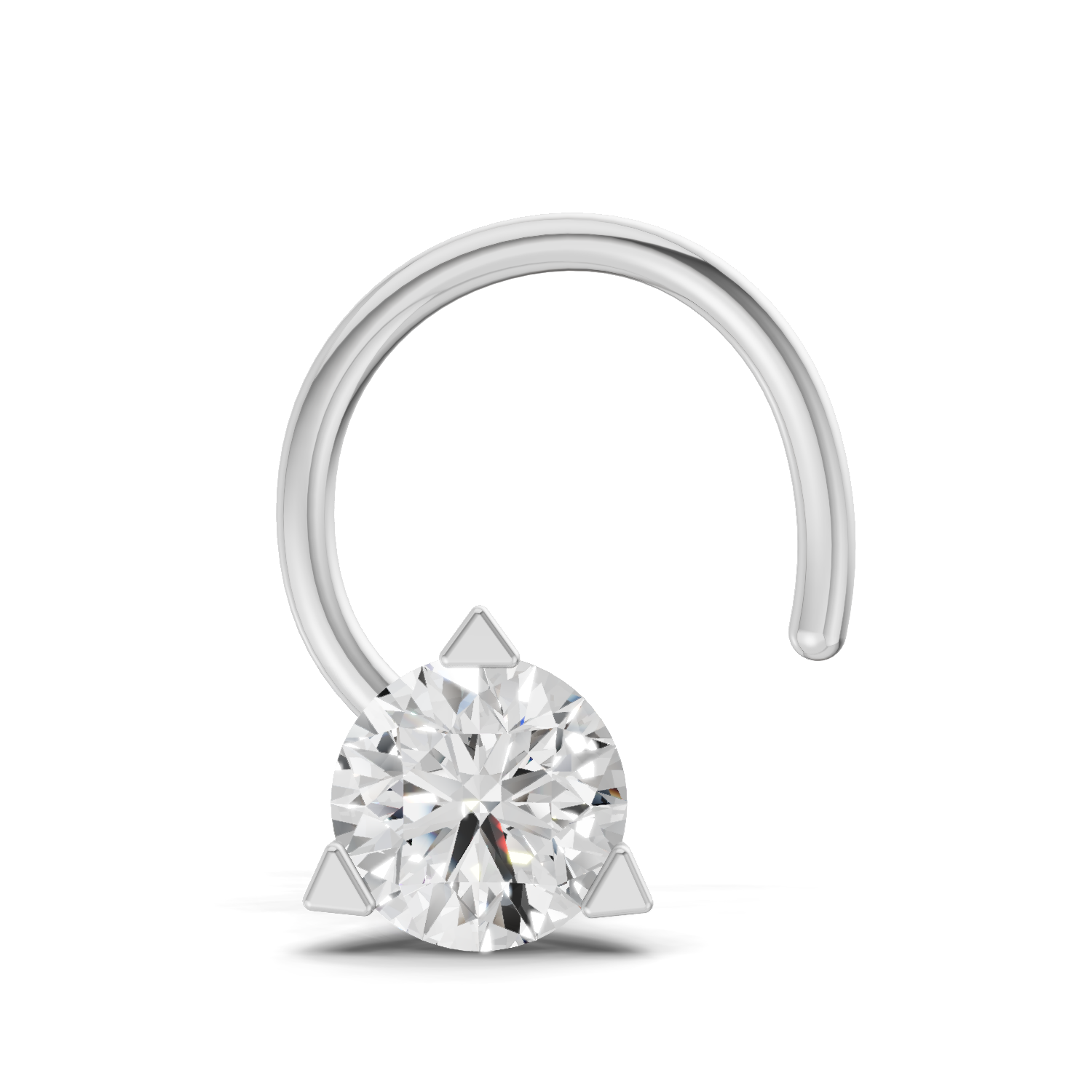 0.23 Carat Lab Grown Diamond Solitaire Nosepin | 14K White Gold (Wire)