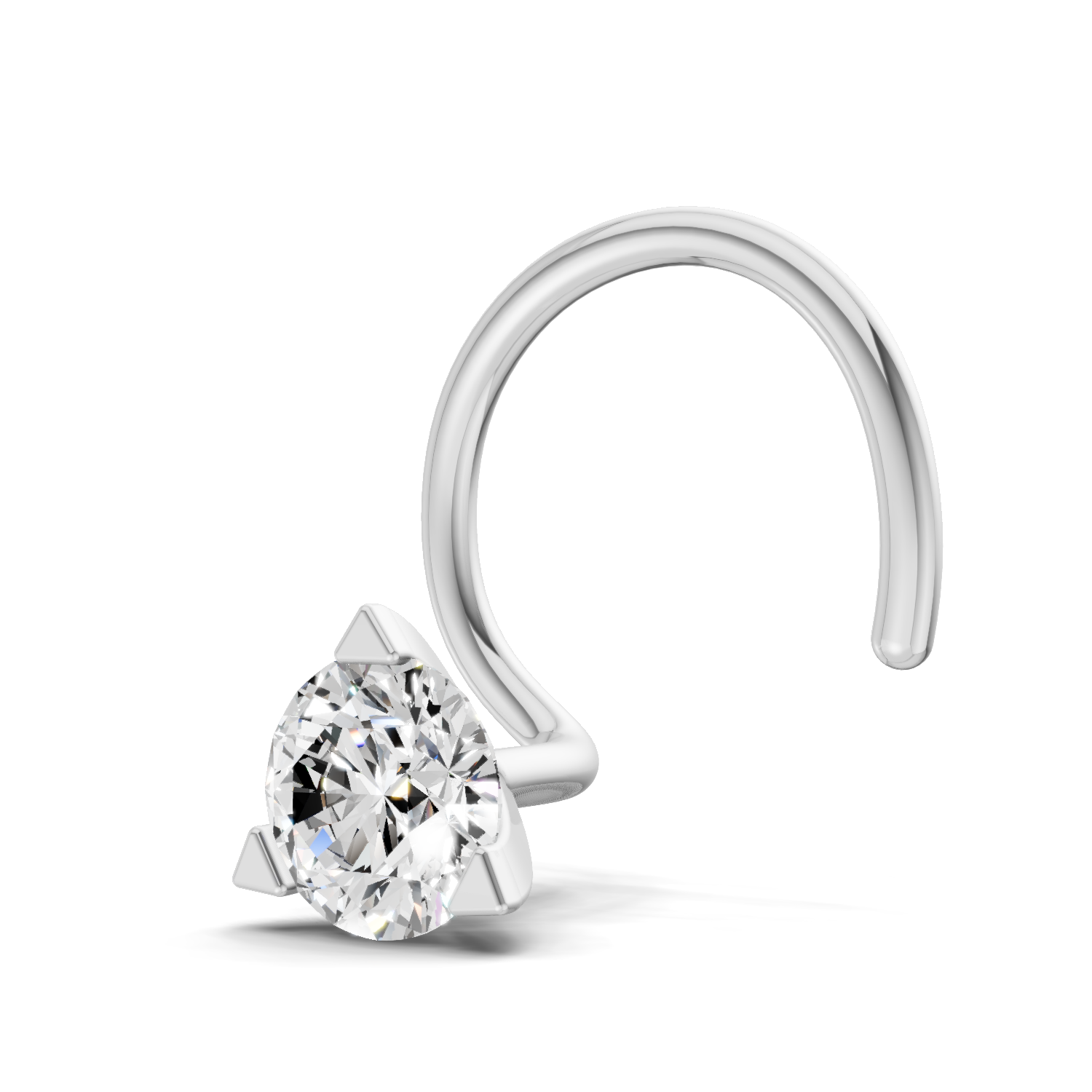 0.23 Carat Lab Grown Diamond Solitaire Nosepin | 14K White Gold (Wire)