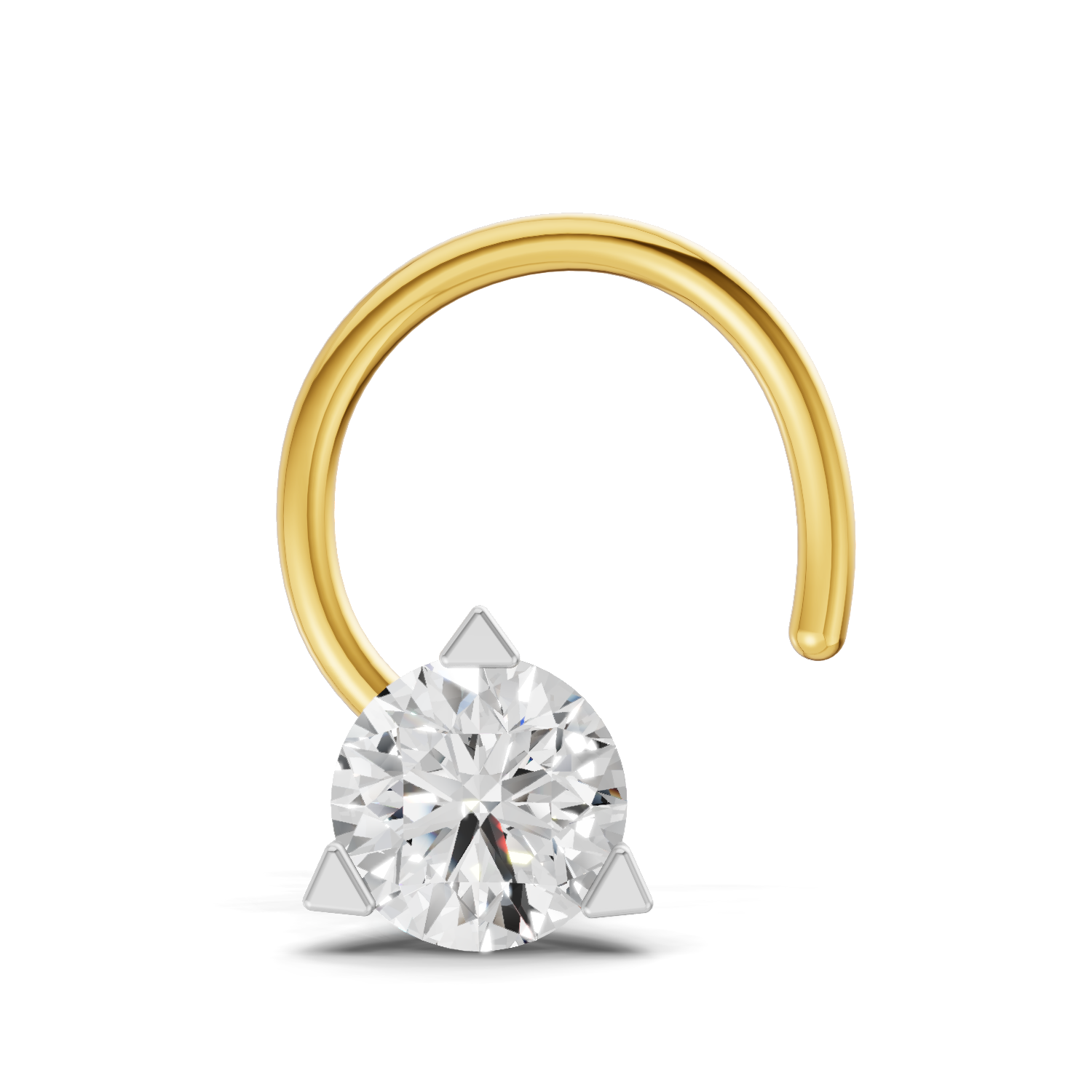 0.23 Carat Lab Grown Diamond Solitaire Nosepin | 14K Yellow Gold (Wire)