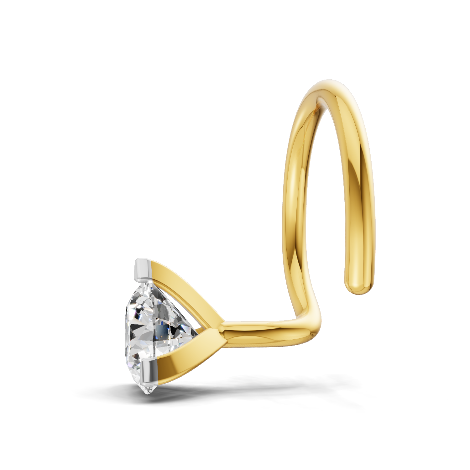 0.23 Carat Lab Grown Diamond Solitaire Nosepin | 14K Yellow Gold (Wire)