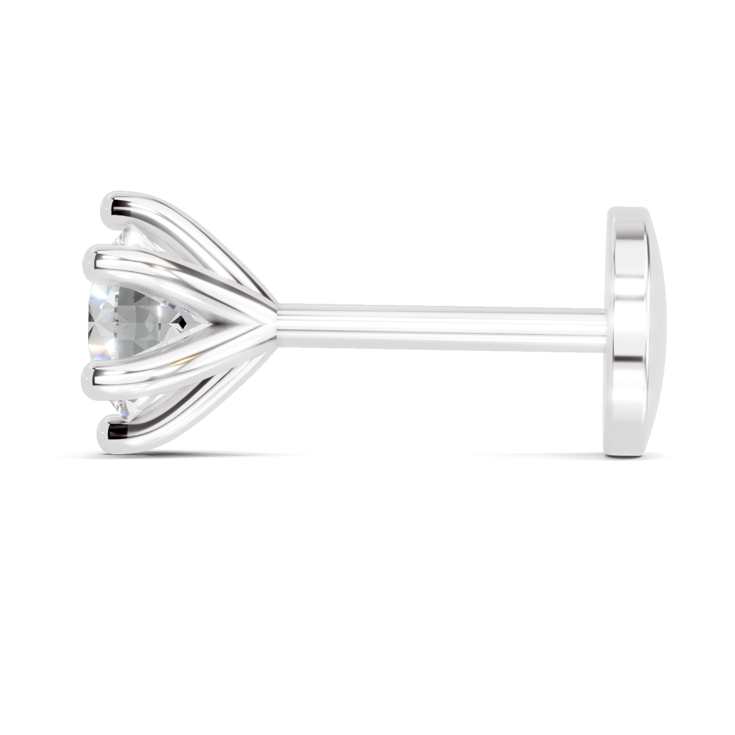 0.25 Carat Lab Grown Diamond Solitaire Nosepin | 14K White Gold (Screw)