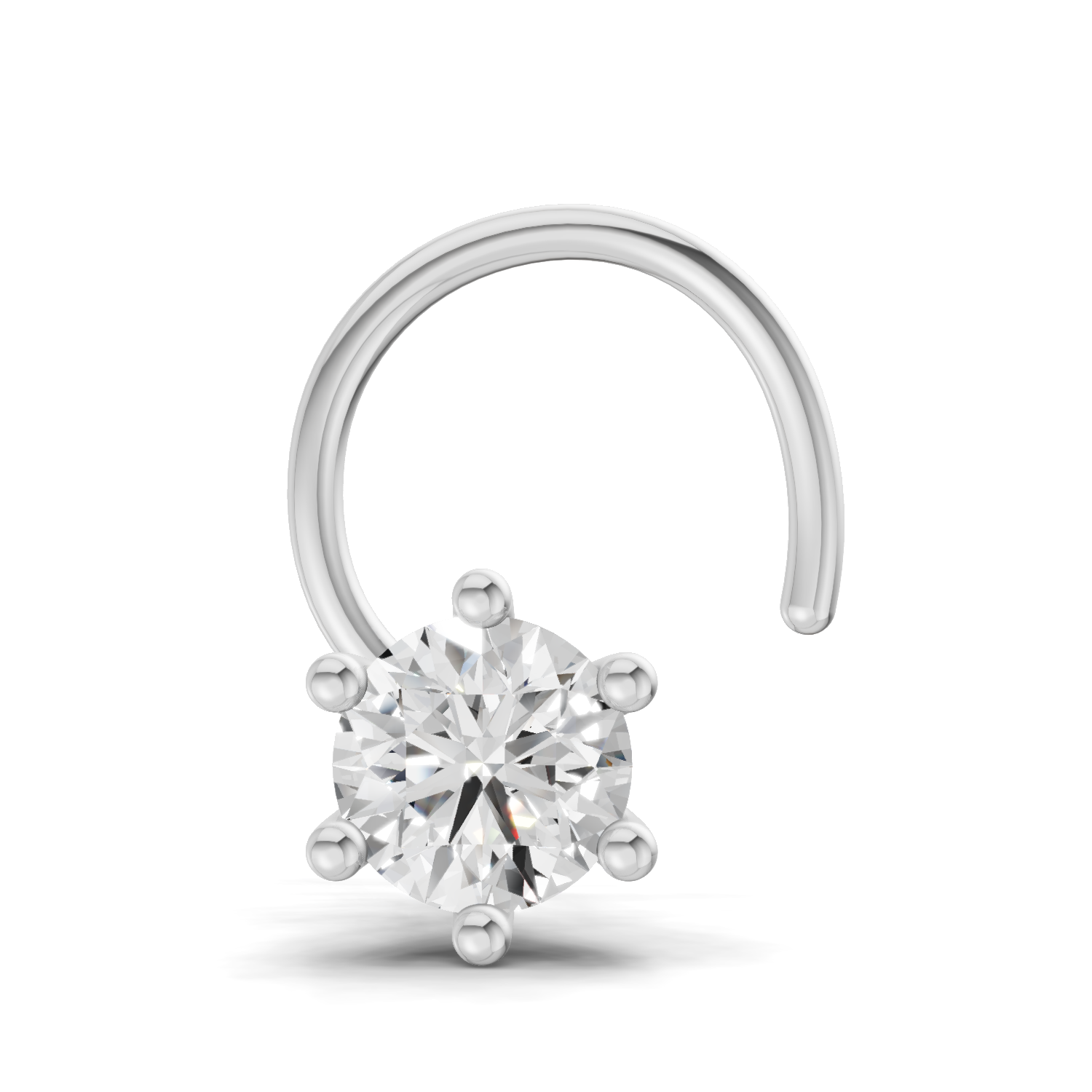 0.25 Carat Lab Grown Diamond Solitaire Nosepin | 14K White Gold (Wire)