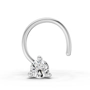 0.04 Ct Round Shape Soilitaire Diamond Nose Pin | 14K White Gold