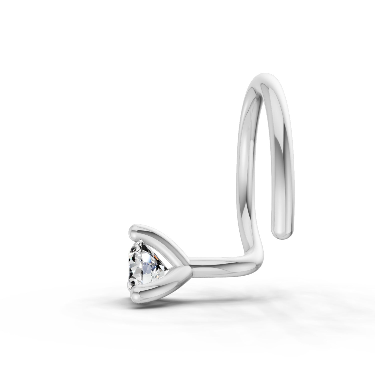 0.04 Ct Round Shape Soilitaire Diamond Nose Pin | 14K Yellow Gold