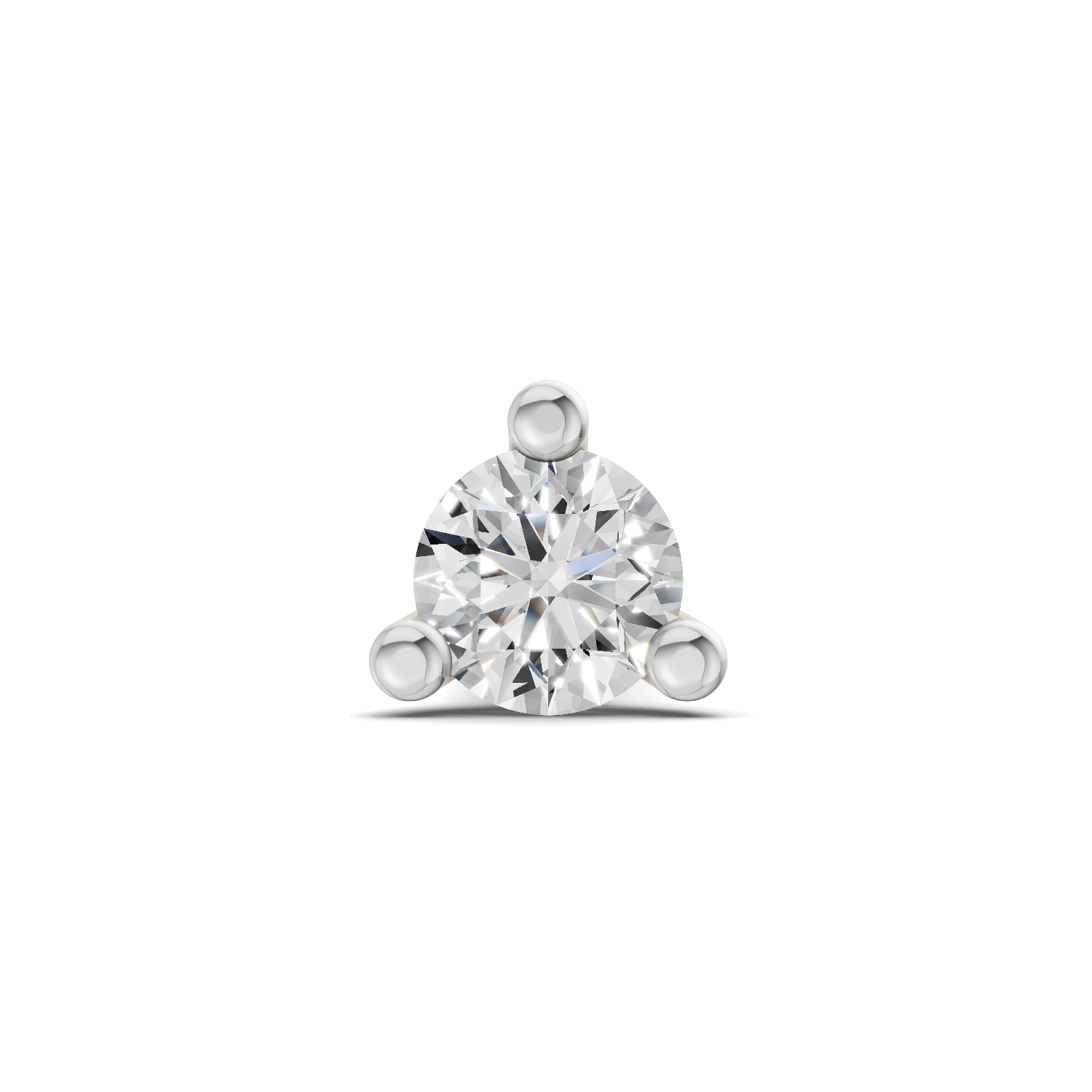 0.03 Ct Round Shape Soilitaire Diamond Nose Pin | 14K Yellow Gold