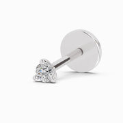 0.03 Ct Round Shape Soilitaire Diamond Nose Pin | 14K White Gold
