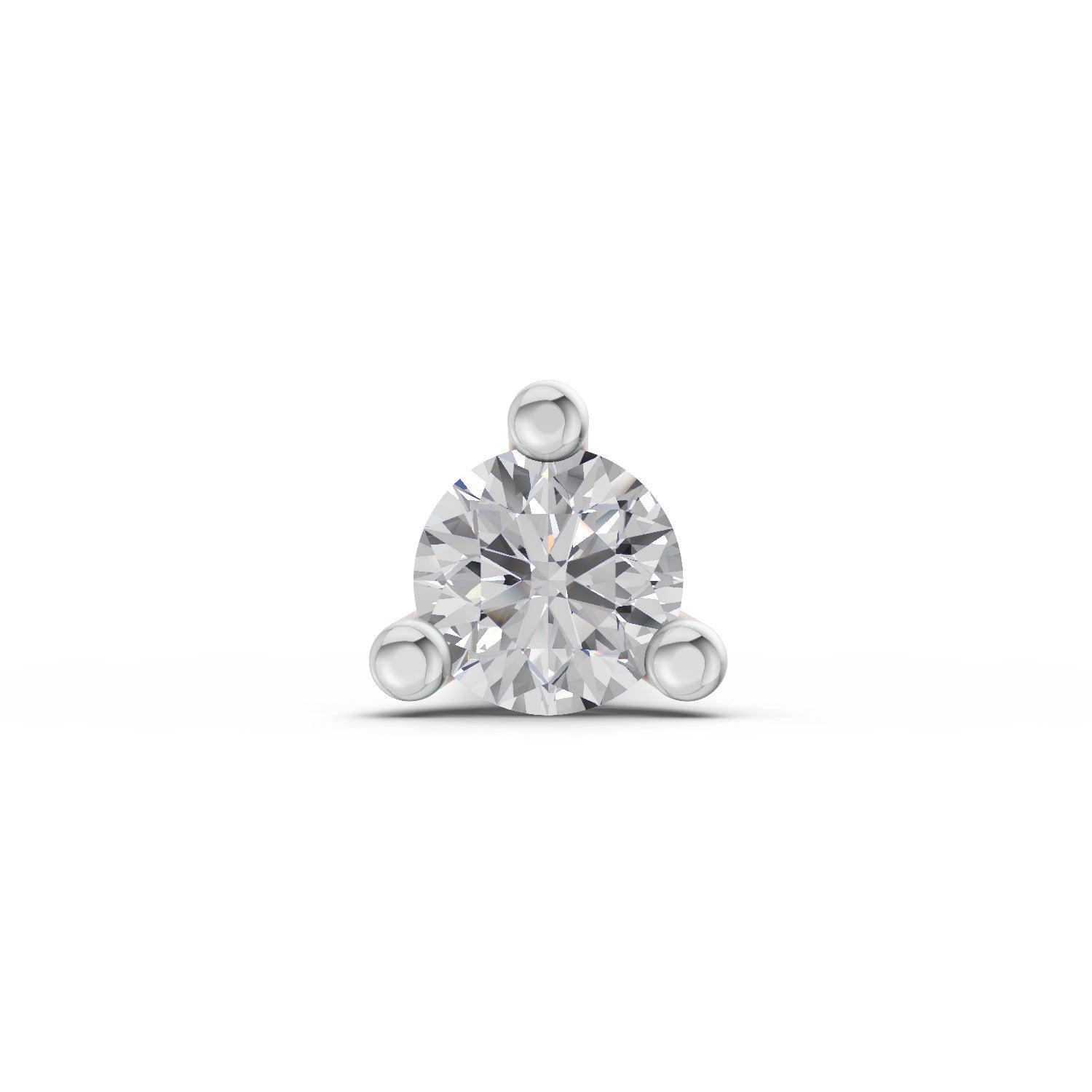 0.03 Ct Round Shape Soilitaire Diamond Nose Pin | 14K White Gold