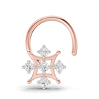 0.08 Carat Lab Grown Diamond Round Shape Snowflake Nosepin | 14K Rose Gold (Wire)