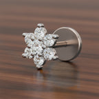 0.11 Ct Round Shape Nose Pin | 14K Yellow Gold
