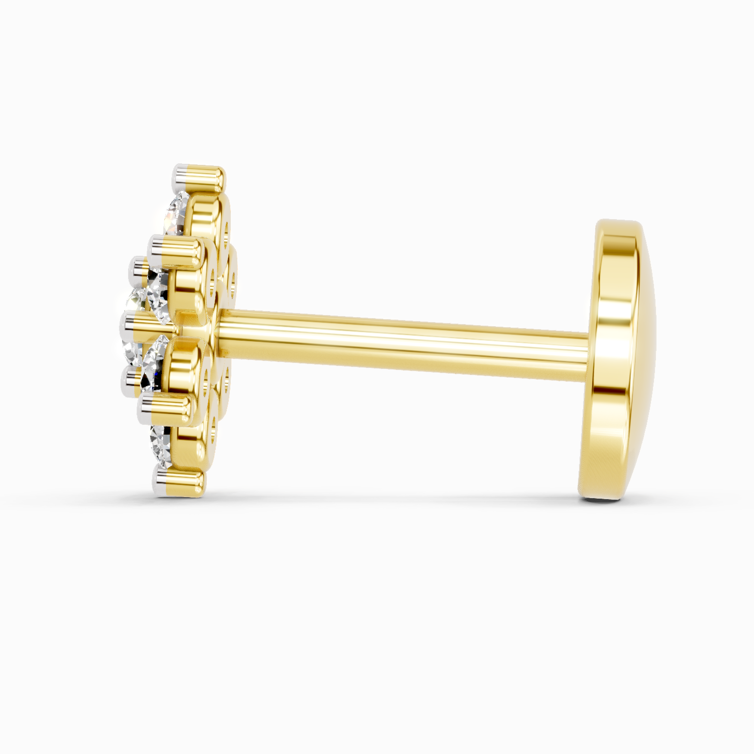 0.11 Ct Round Shape Nose Pin | 14K Yellow Gold