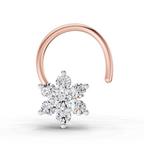 0.11 Ct Round Shape Nose Pin | 14K Yellow Gold
