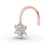 0.11 Ct Round Shape Nose Pin | 14K Yellow Gold