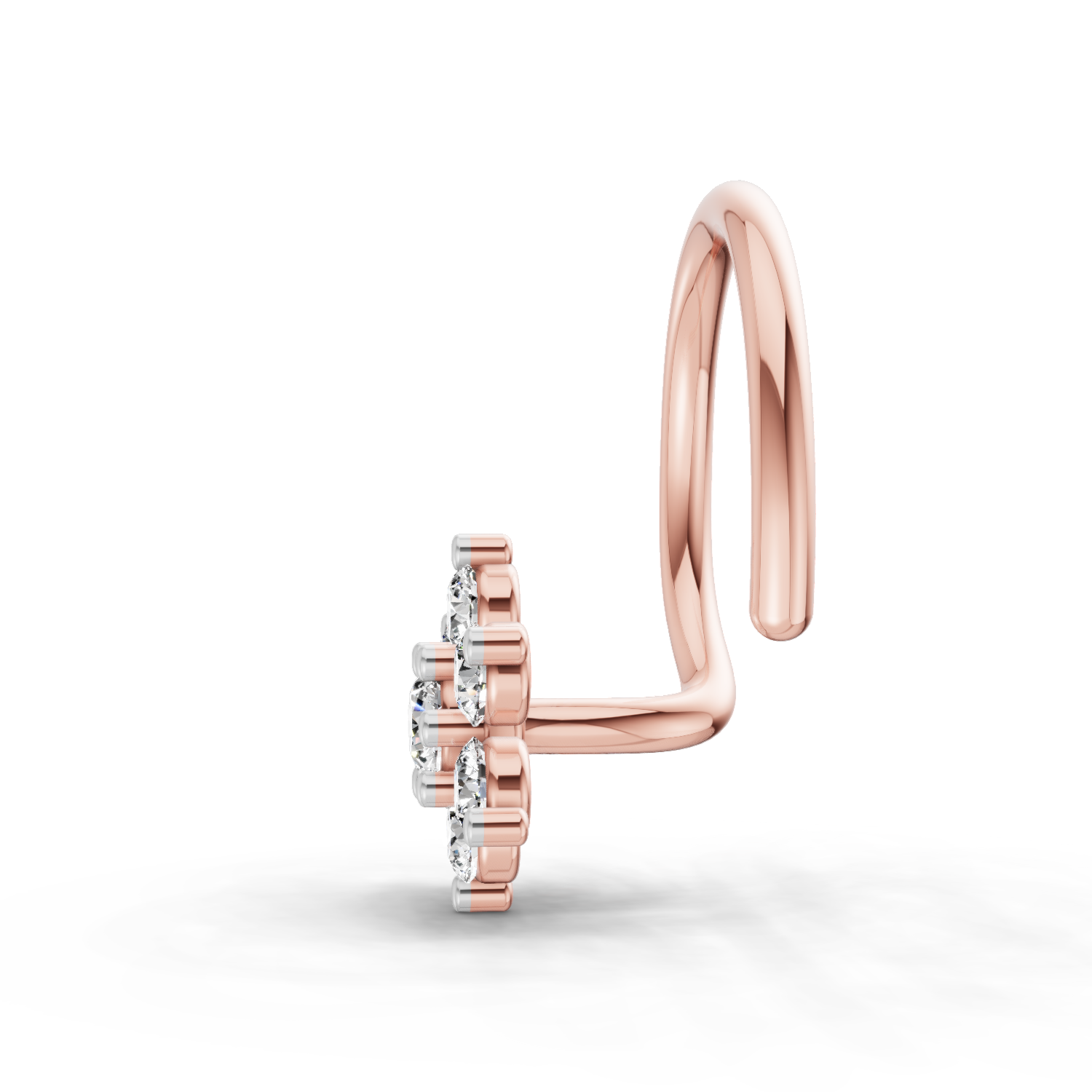 0.11 Ct Round Shape Nose Pin | 14K Yellow Gold
