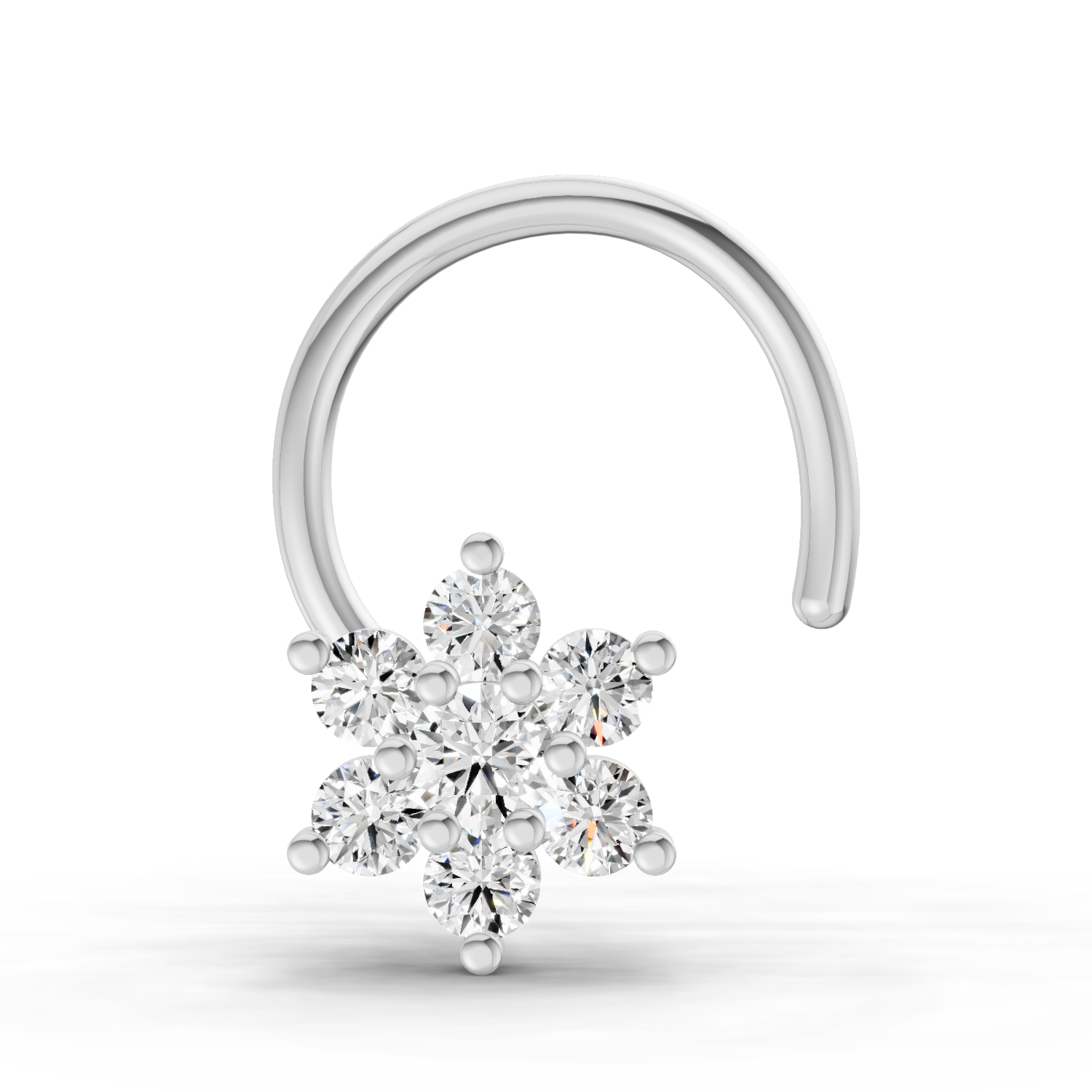 0.11 Ct Round Shape Nose Pin | 14K Yellow Gold