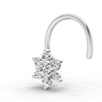 0.11 Ct Round Shape Nose Pin | 14K Yellow Gold