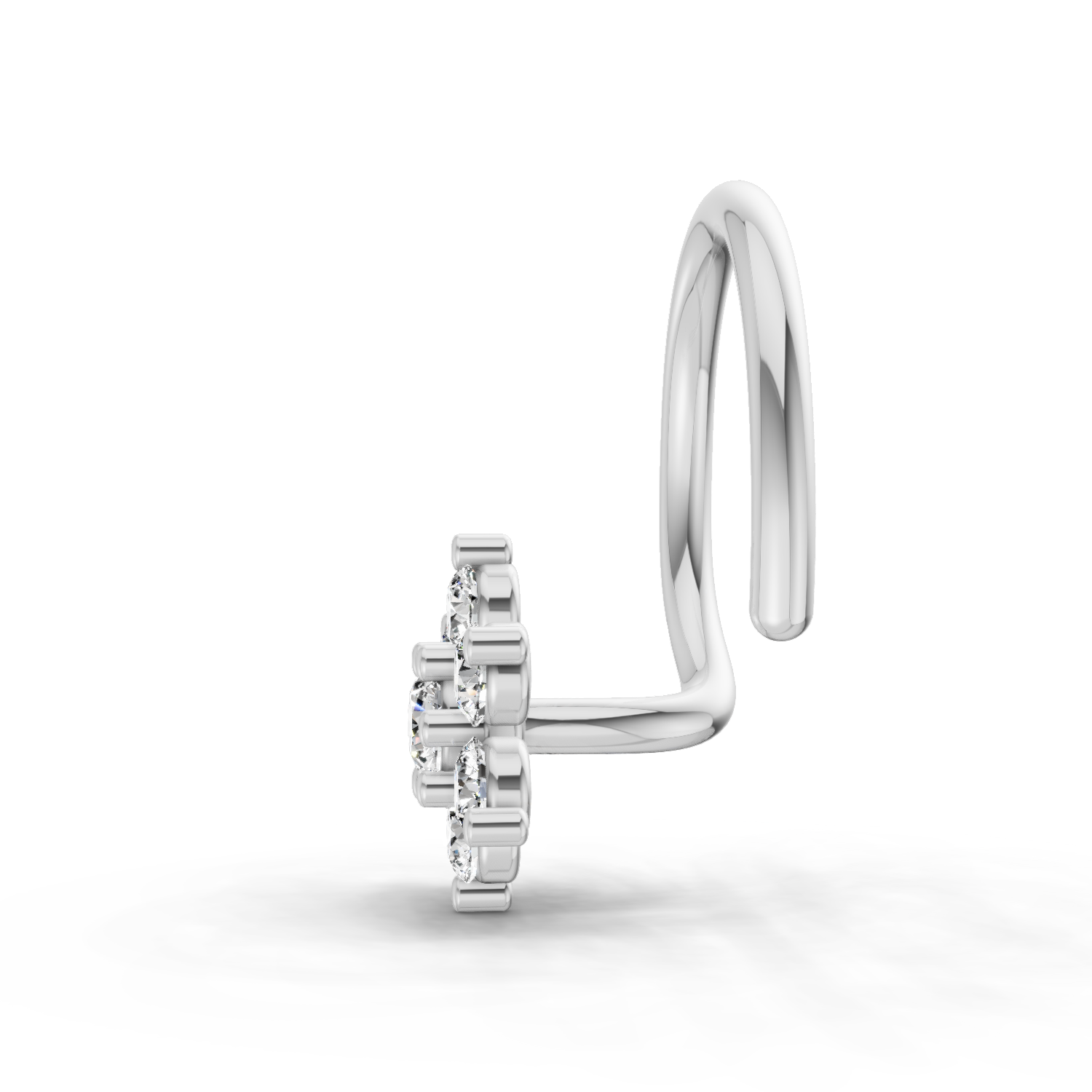 0.11 Ct Round Shape Nose Pin | 14K Yellow Gold
