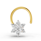 0.11 Ct Round Shape Nose Pin | 14K Yellow Gold