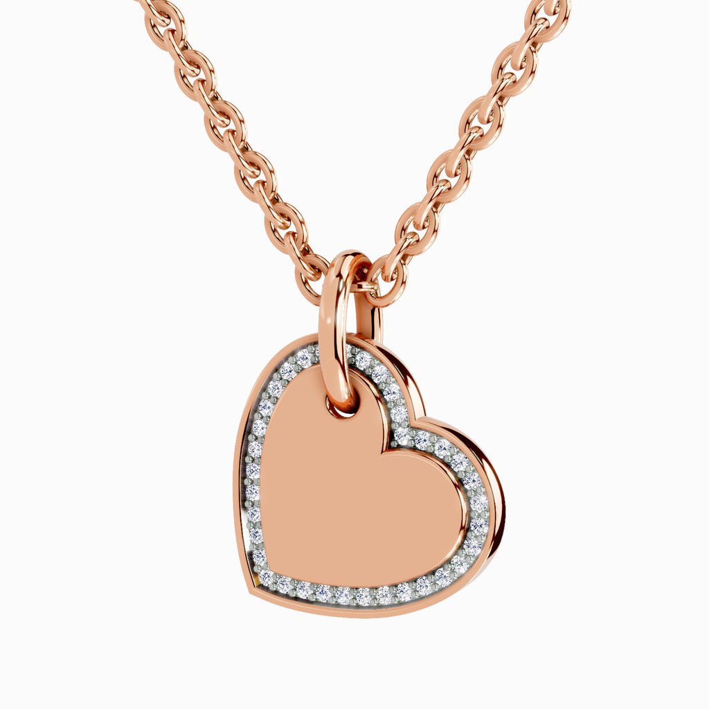 0.07 Carat Heart Pendant | 14K Rose Gold