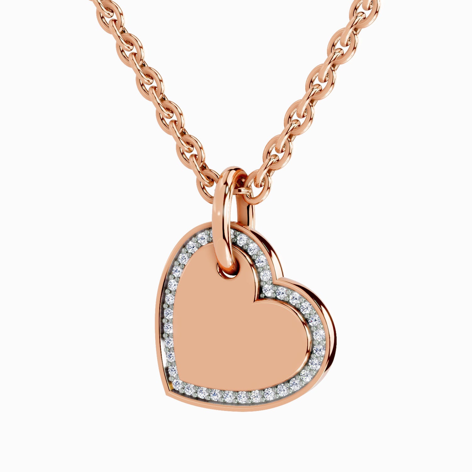 0.07 Carat Heart Pendant | 14K Rose Gold
