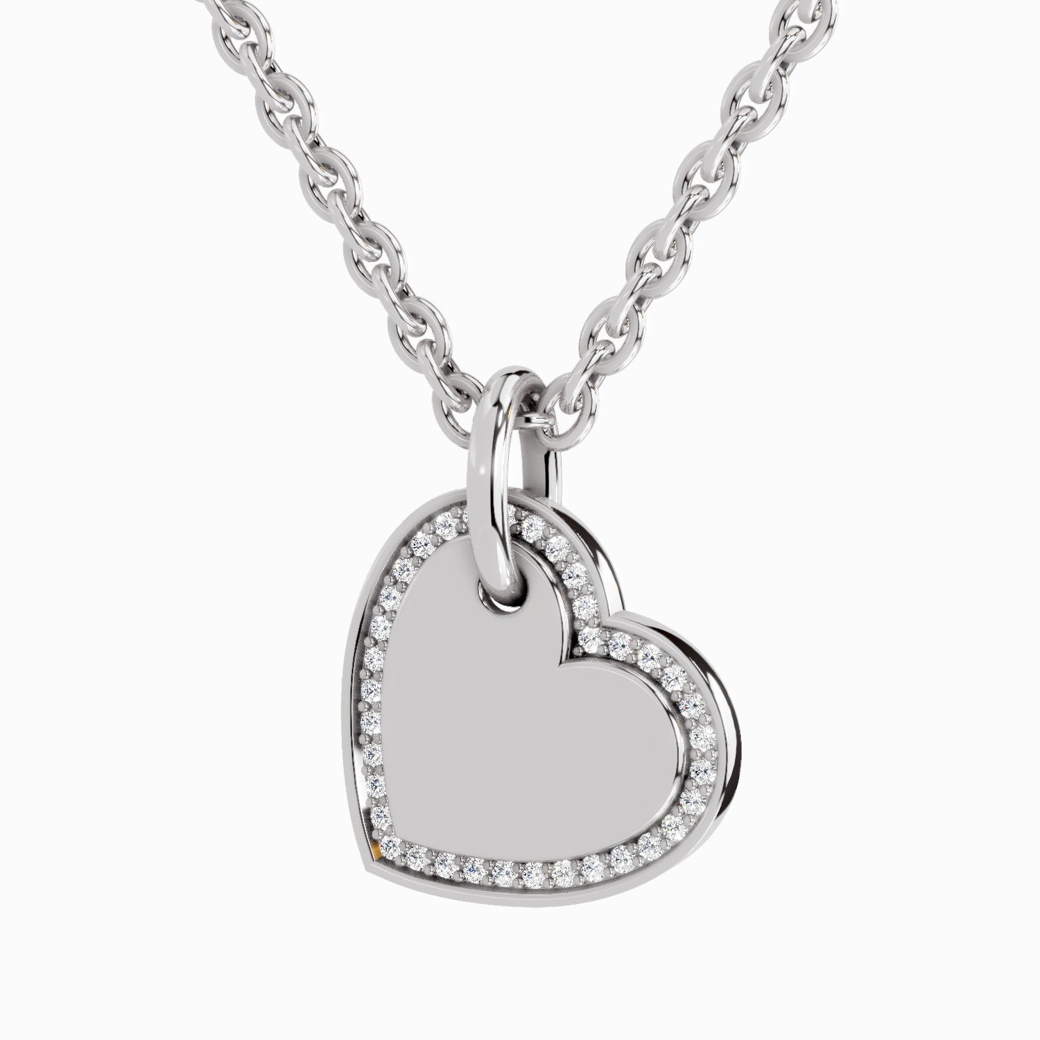 0.07 Carat Heart Pendant | 14K White Gold