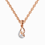 0.04 Carat Round Shape Luminous Curve Pendant | 14K Rose Gold