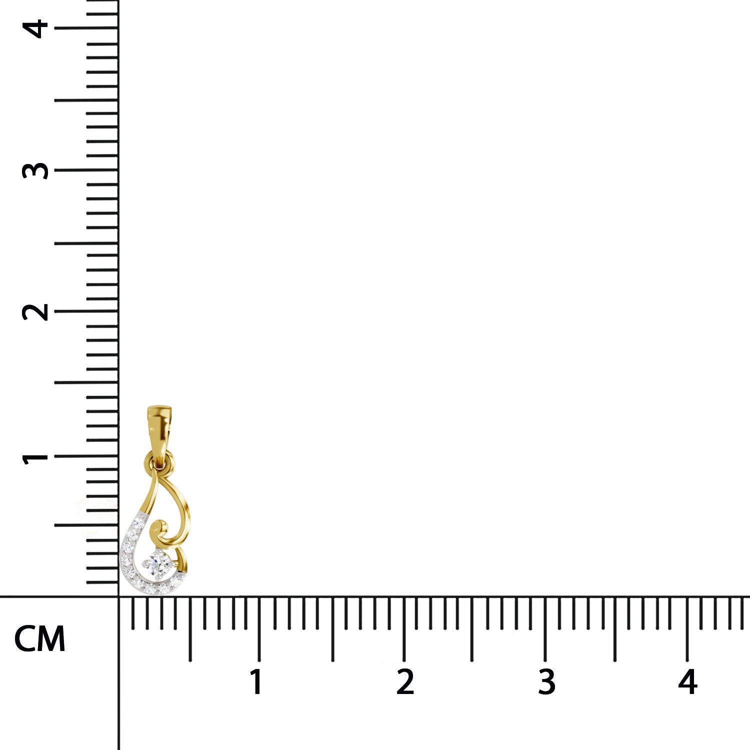 0.04 Carat Round Shape Luminous Curve Pendant | 14K Yellow Gold