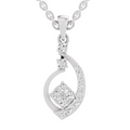 0.34 Carat Twisted Leaf Diamond Pendant | 14K White Gold