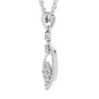 0.34 Carat Twisted Leaf Diamond Pendant | 14K White Gold