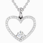 Lab Grown Diamond 0.92 Carat Heart Shape Pendant for Women in 14K