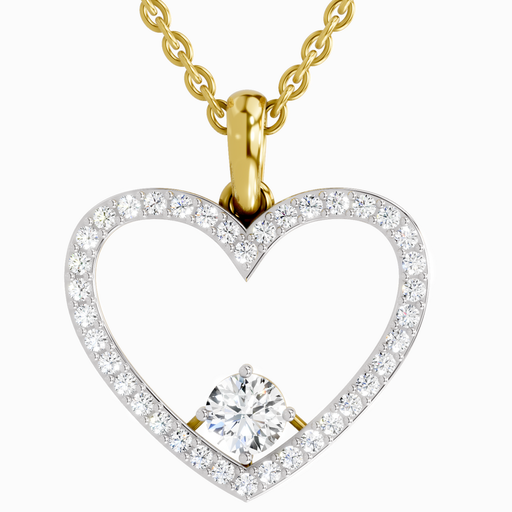 Lab Grown Diamond 0.92 Carat Heart Shape Pendant for Women in 14K