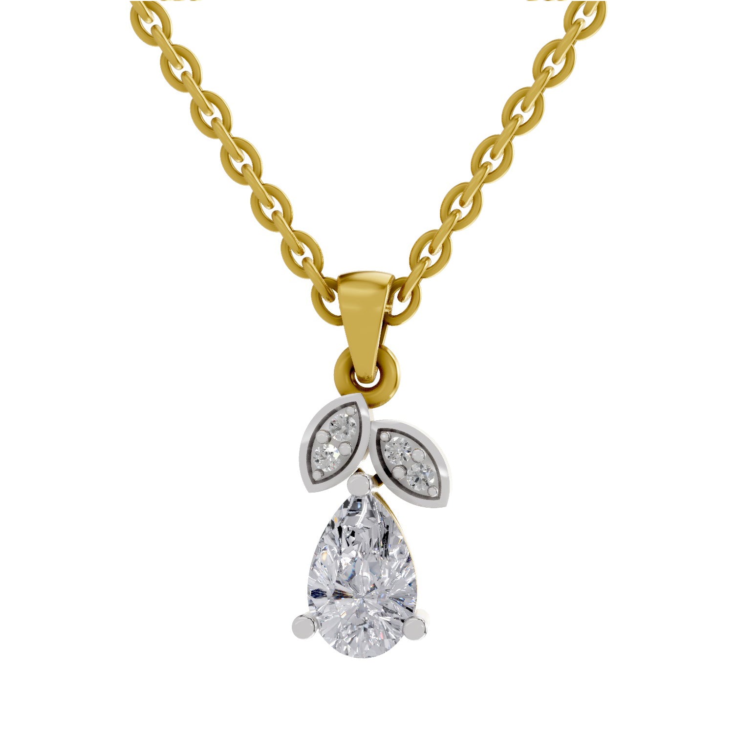 0.84 ct Pear Shape Solitaire Diamond Pendant in 14K