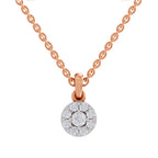 0.50 ct Round Shape Halo Diamond Pendant | 14K Yellow Gold