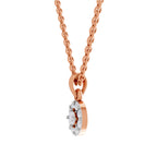 0.50 ct Round Shape Halo Diamond Pendant | 14K Yellow Gold