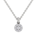 0.50 ct Round Shape Halo Diamond Pendant | 14K Yellow Gold