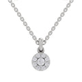 0.50 ct Round Shape Halo Diamond Pendant | 14K White Gold