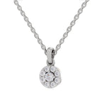 0.50 ct Round Shape Halo Diamond Pendant | 14K Yellow Gold
