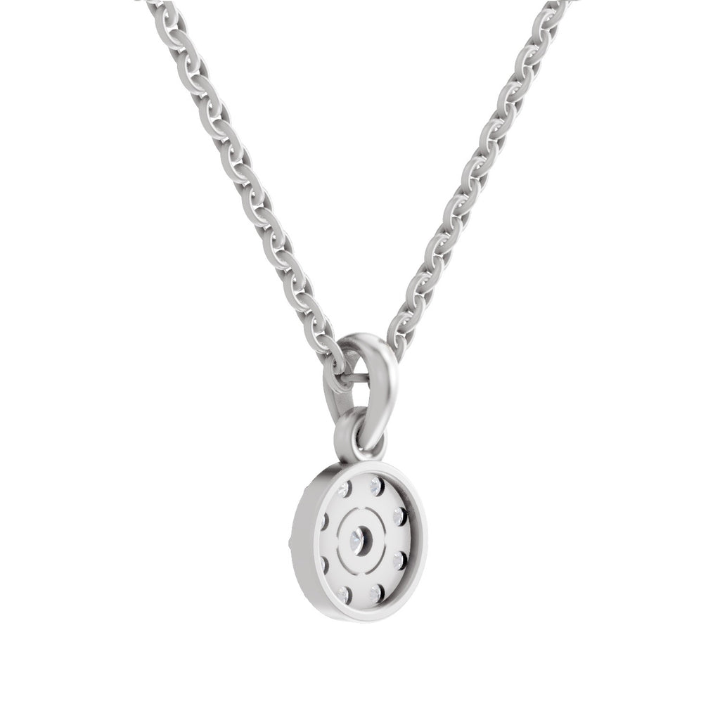 0.50 ct Round Shape Halo Diamond Pendant | 14K Yellow Gold