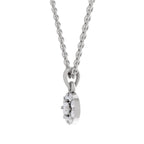 0.50 ct Round Shape Halo Diamond Pendant | 14K Yellow Gold