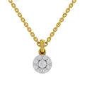 0.50 ct Round Shape Halo Diamond Pendant | 14K Yellow Gold