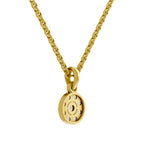 0.50 ct Round Shape Halo Diamond Pendant | 14K Yellow Gold