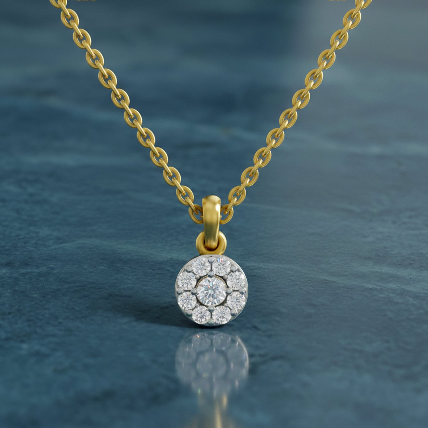 0.50 ct Halo Diamond Pendant in 14K